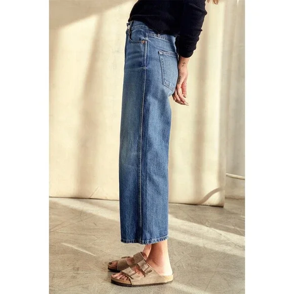 Outerknown SEA Jeans Womens Size 31 The Brook Wide-Leg Cropped High Waisted - Picture 2 of 10